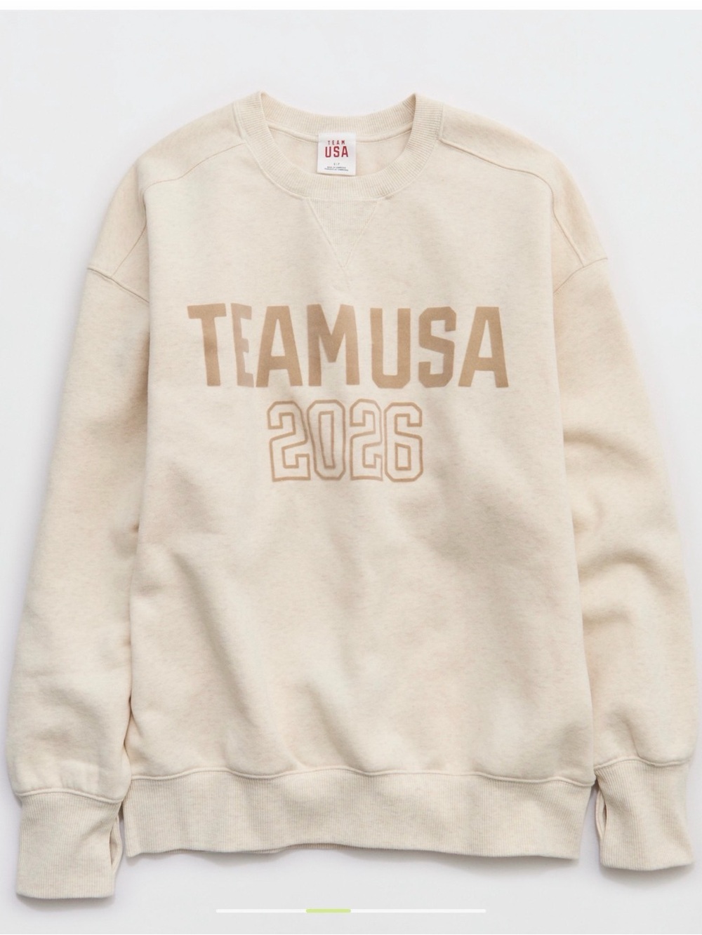 aerie TEAM USA 2026 Cream Sweatshirt - Picture 8 of 11